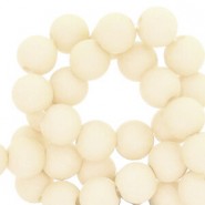 Acrylic beads 4mm round Matt Cashmere white